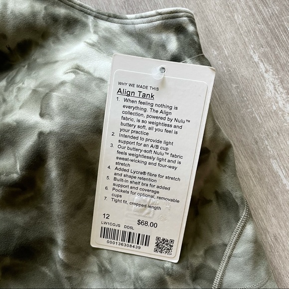 Lululemon Align Cropped Tank Top - Diamond Dye Olive - Picture 5 of 7